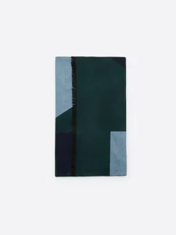 New Devred Echarpe à motif géométrique en viscose vert profond - 183x66 cm