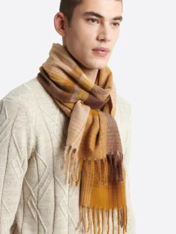 Homme Devred Echarpe à rayures chestnut - 180x30 cm