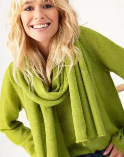 New Indies Echarpe en Kidmohair & Laine Lisam anis - 50x90 cm
