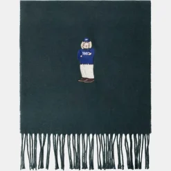 Outlet Hackett London Echarpe en Laine mélangée Harry Dog vert foncé - 180x30 cm