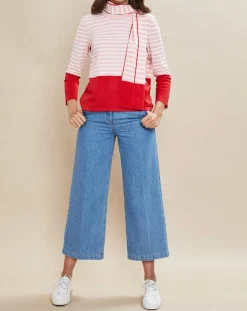 Femme Devernois Echarpe Everest rayée rose/rouge - 160x20 cm