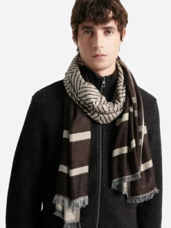 Homme Devred Echarpe fantaisie 100% viscose chocolat - 180x73 cm