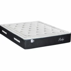 Discount Bellecour Ensemble Matelas + Sommier en bois Privilège anthracite/blanc - 140x190 cm