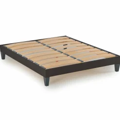 Discount Bellecour Ensemble Matelas + Sommier en bois Privilège anthracite/blanc - 140x190 cm