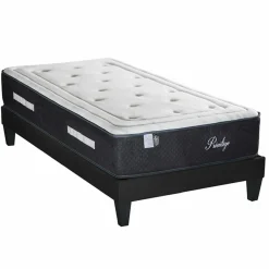 Bellecour Ensemble Matelas + Sommier en bois Privilège anthracite/blanc - 90x190 cm
