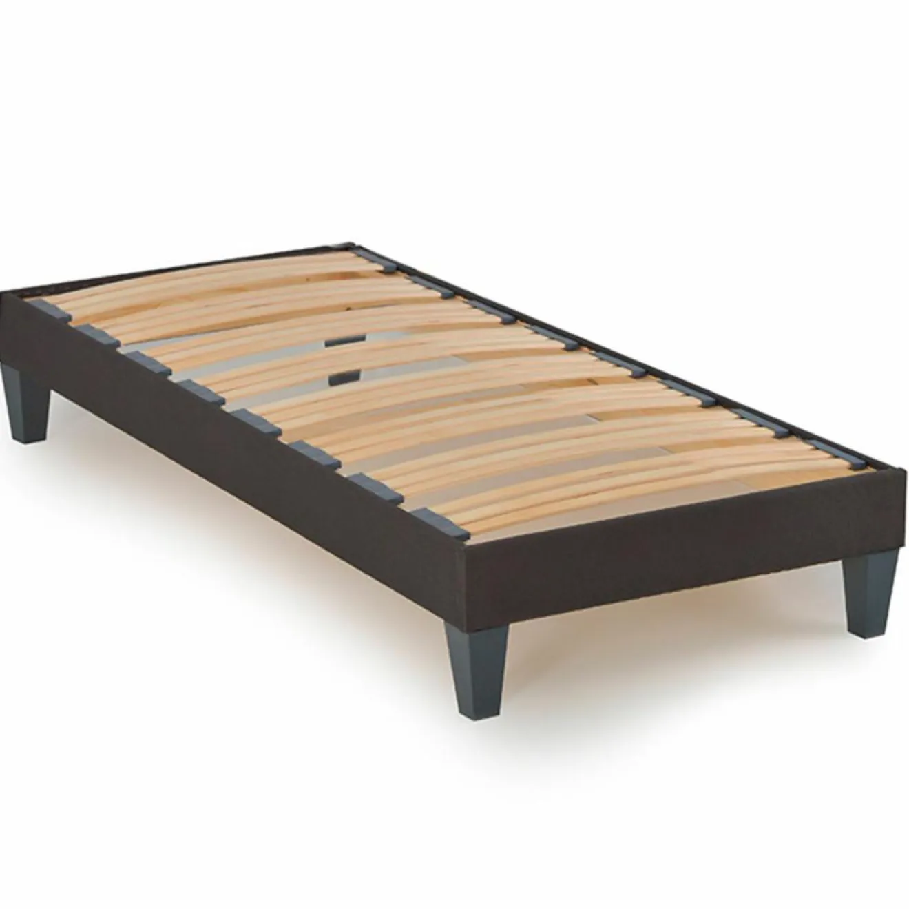 Bellecour Ensemble Matelas + Sommier en bois Privilège anthracite/blanc - 90x190 cm