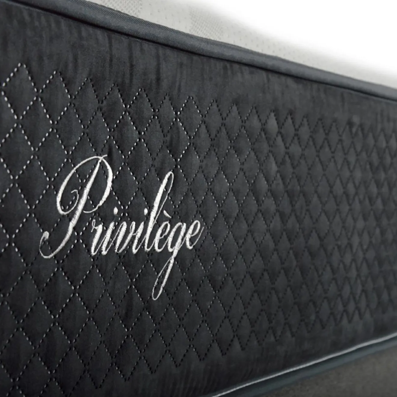 Bellecour Ensemble Matelas + Sommier en bois Privilège anthracite/blanc - 90x200 cm