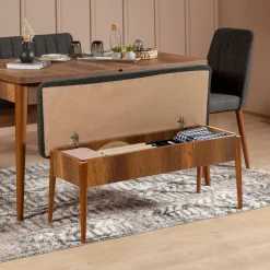 Wooden Art Ensemble Table + 2 Chaises + 1 Banc Vina 1053 beige/anthracite