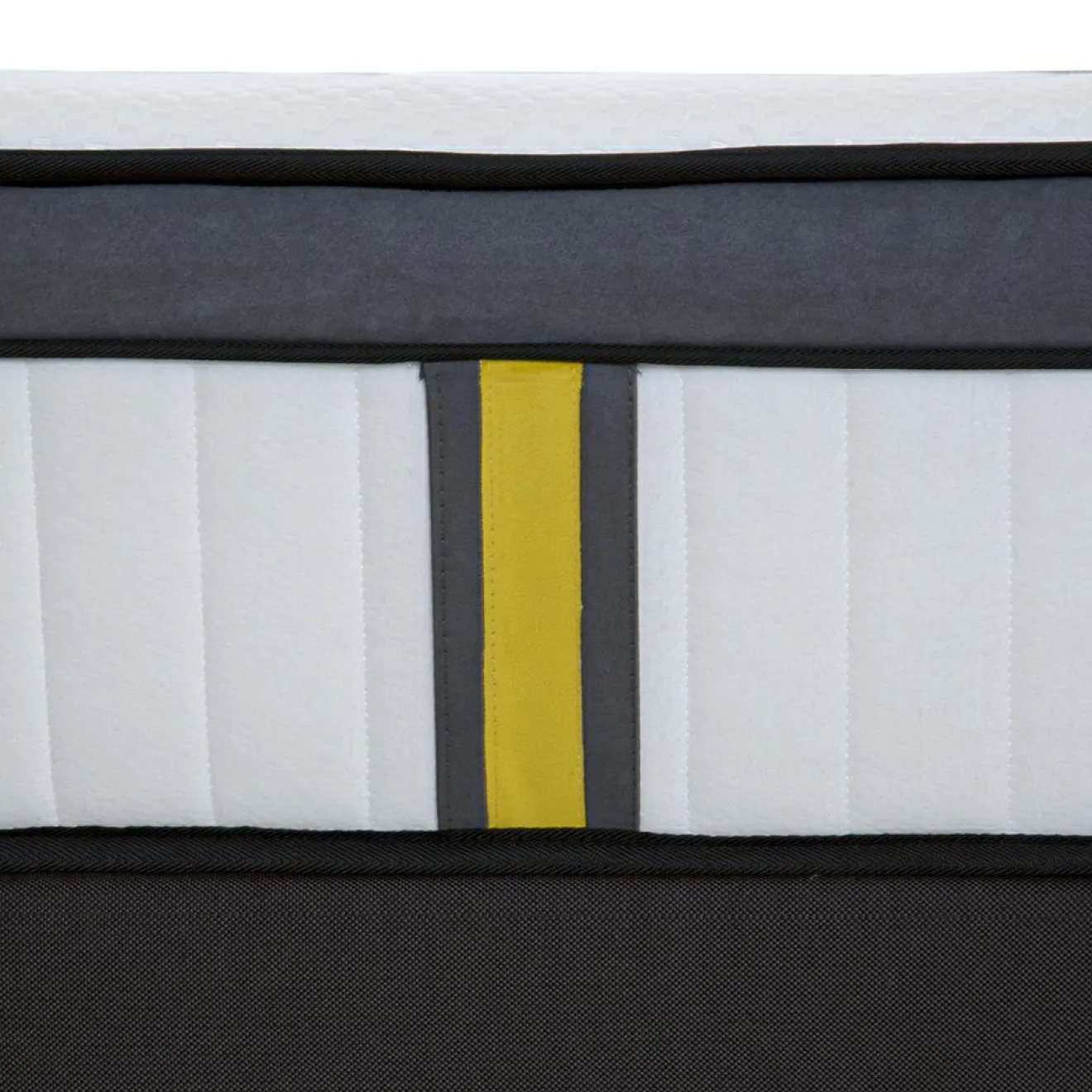 Bellecour Ensemble Tivoli Matelas Mémoire de forme + Sommier Bois blanc/noir - 90x200 cm
