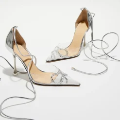 Femme Mach & Mach Escarpins à Strass Lizzy argentés - Talon 9,5 cm