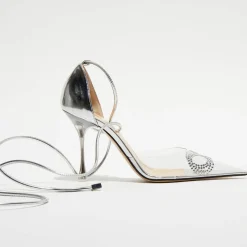 Femme Mach & Mach Escarpins à Strass Lizzy argentés - Talon 9,5 cm