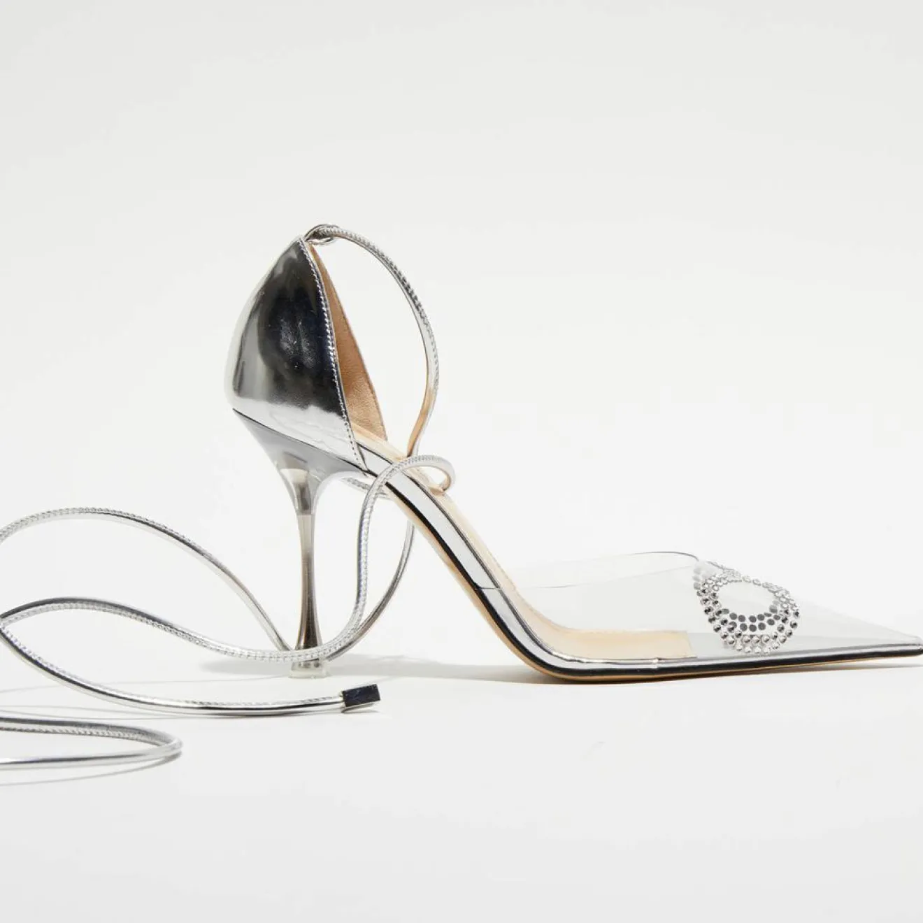 Femme Mach & Mach Escarpins à Strass Lizzy argentés - Talon 9,5 cm