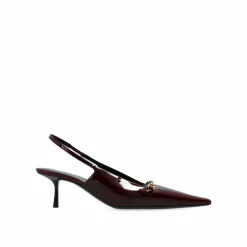 Discount Saint Laurent Escarpins Carine à bride arrière en cuir noirs