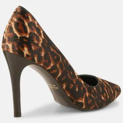 Outlet Minelli Escarpins en Cuir façon poulain Louise léopard - Talon 9 cm