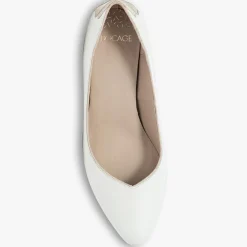 Bocage Escarpins en Cuir Izold blancs - Talon 6 cm