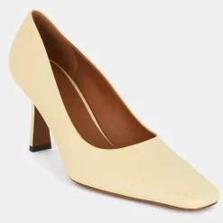 Femme Neous Escarpins en Cuir jaune pâle - Talon 7.5 cm