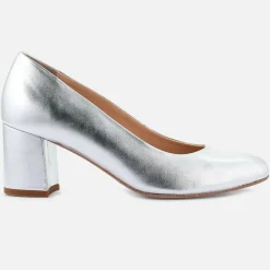 Hot Cosmoparis Escarpins en Cuir Wougy argentés - Talon 6 cm