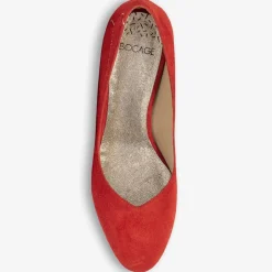 Femme Bocage Escarpins en Velours de Cuir Irlande rouges - Talon 5 cm