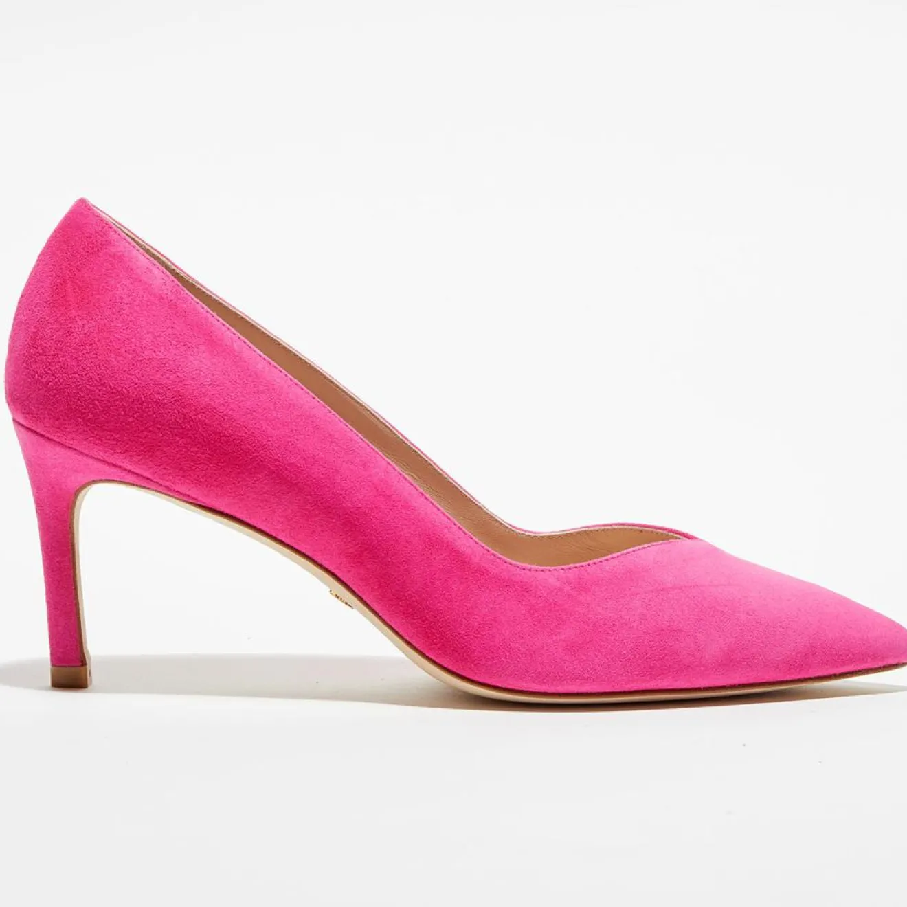 Online Stuart Weitzman Escarpins en Velours de Cuir Anny 70 fuchsia - Talon 7 cm