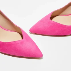 Online Stuart Weitzman Escarpins en Velours de Cuir Anny 70 fuchsia - Talon 7 cm