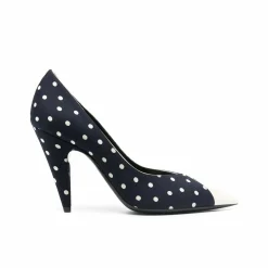 Hot Saint Laurent Escarpins Lola à pois bleus