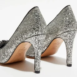 Femme Cosmoparis Escarpins Manifik à paillettes argentés - Talon 9 cm
