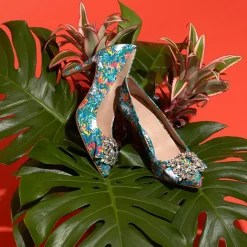 New Cosmoparis Escarpins Manifika blanc/multicolore - Talon 9 cm