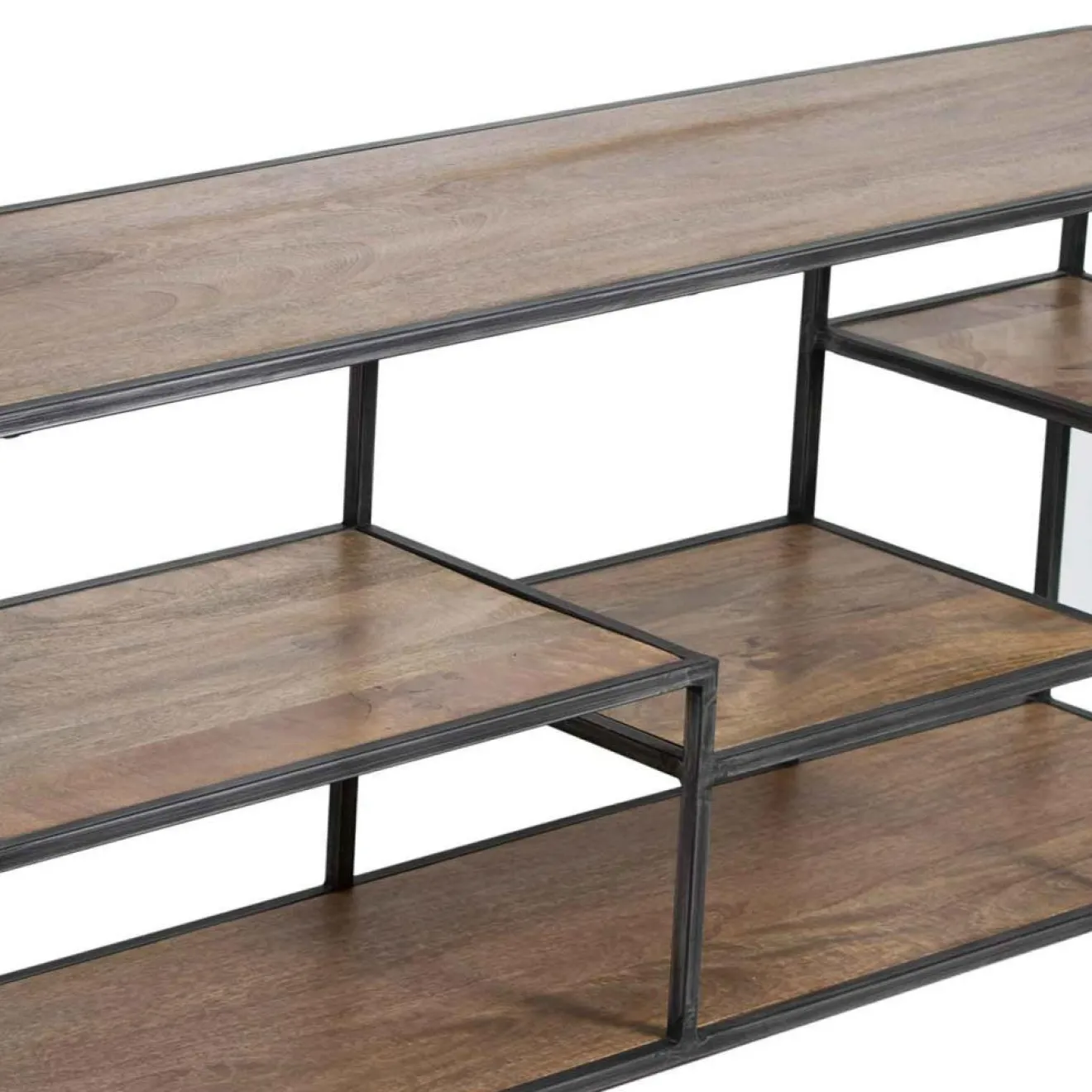 Bois & Chiffons Etagere basse industrielle manguier stockholm naturel ciré - 210x35x60 cm