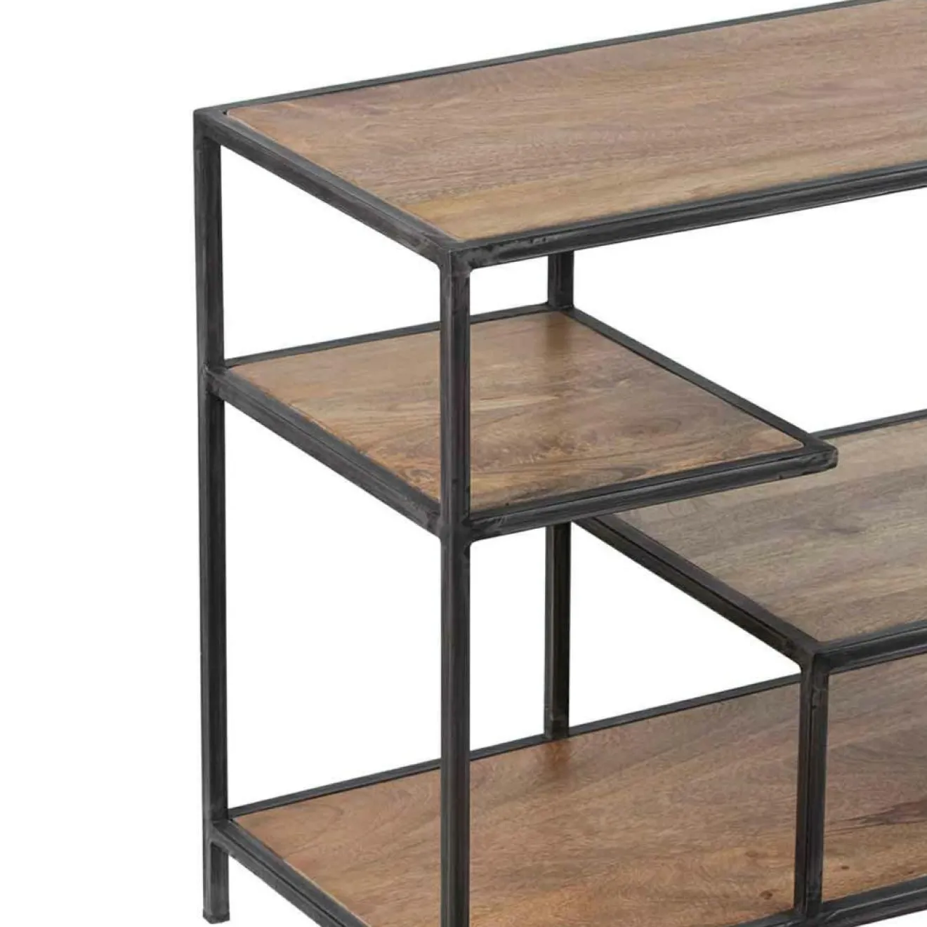 Bois & Chiffons Etagere basse industrielle manguier stockholm naturel ciré - 210x35x60 cm