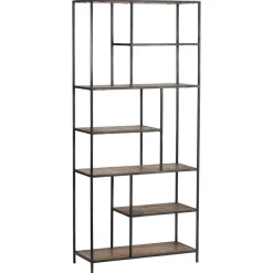 Clearance Bois & Chiffons Etagère 6 niveaux manguier stockholm naturel ciré - 84x35x188 cm