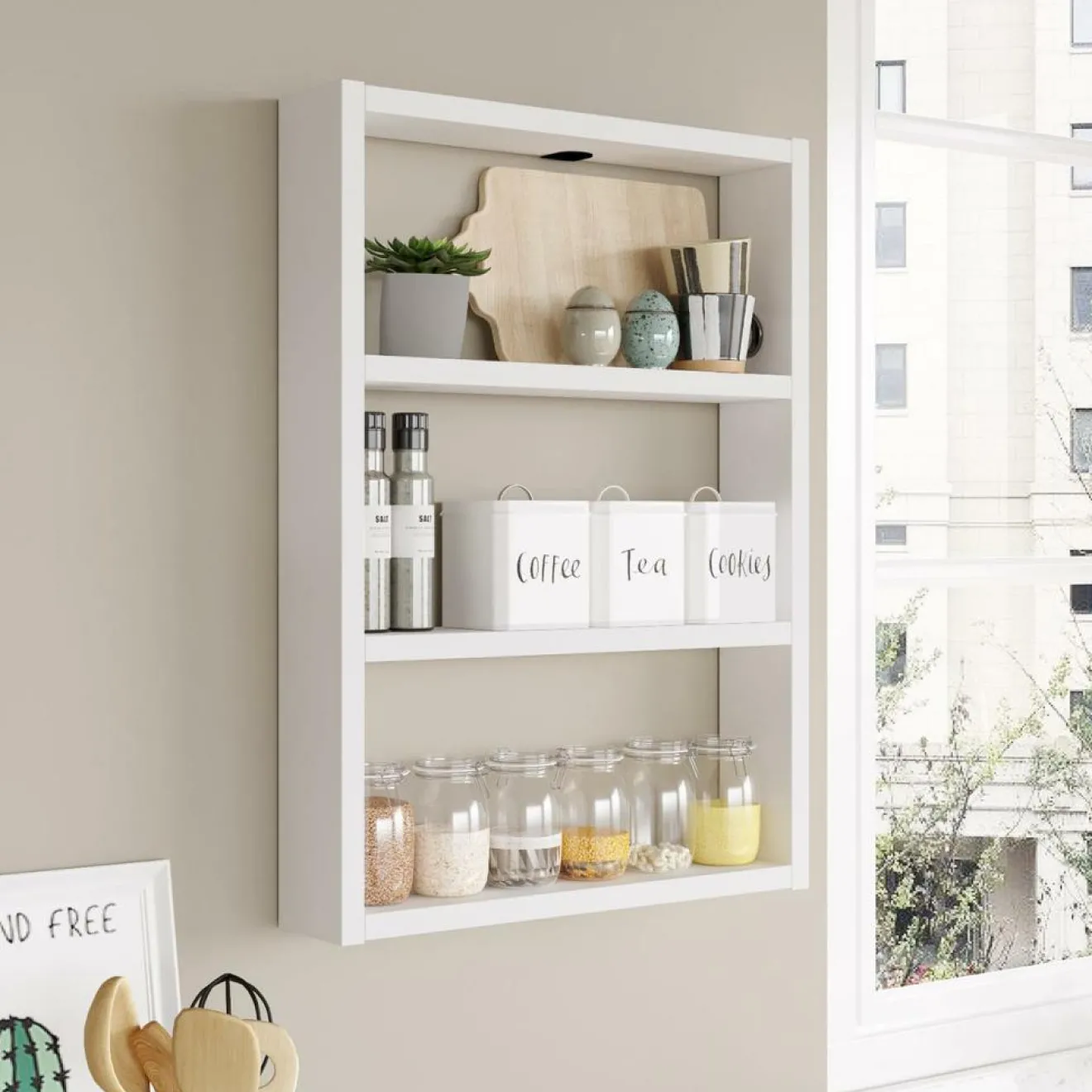 Sale Wooden Art Etagère murale PR1 blanche - 43.2x60x9 cm