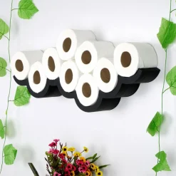 Homitis Etagère papier toilette wc018 noire - 62x9x16 cm