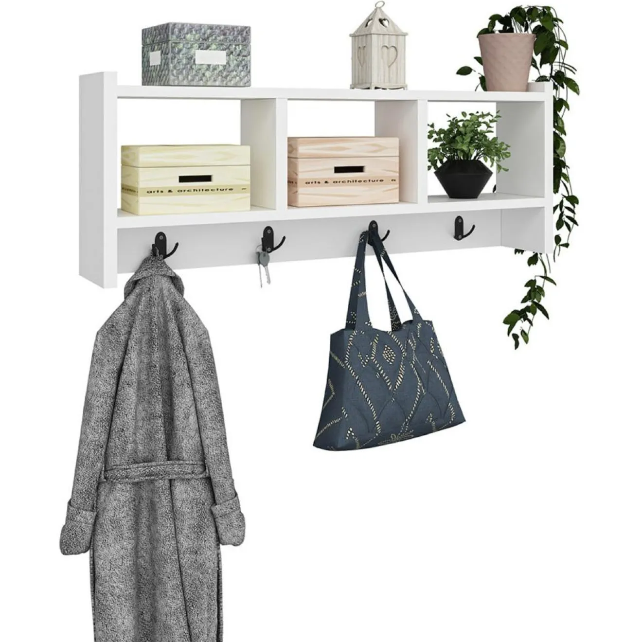 Online Homitis Etagère porte-manteau Star blanche - 75.6x35x22 cm