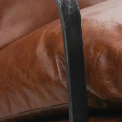 Bois & Chiffons Fauteuil cuir damo marron - 63x99x99 cm