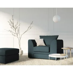 Mazzini Sofas Fauteuil Quince bleu - 97x92x80 cm
