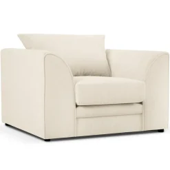 Mazzini Sofas Fauteuil Quince Velours côtelé beige clair - 97x92x80 cm