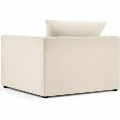 Mazzini Sofas Fauteuil Quince Velours côtelé beige clair - 97x92x80 cm