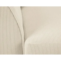 Mazzini Sofas Fauteuil Quince Velours côtelé beige clair - 97x92x80 cm