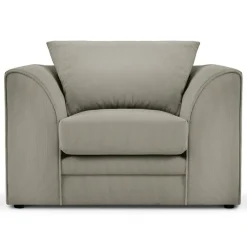 Mazzini Sofas Fauteuil Quince Velours côtelé gris clair - 97x92x80 cm