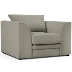 Mazzini Sofas Fauteuil Quince Velours côtelé gris clair - 97x92x80 cm