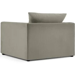 Mazzini Sofas Fauteuil Quince Velours côtelé gris clair - 97x92x80 cm