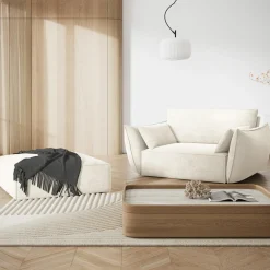 Mazzini Sofas Fauteuil Vanda beige clair - 128x100x85 cm