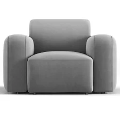Discount Mazzini Sofas Fauteuil Velours Jasmin gris - 105x95x72 cm