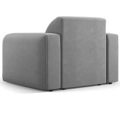 Discount Mazzini Sofas Fauteuil Velours Jasmin gris - 105x95x72 cm