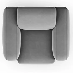 Discount Mazzini Sofas Fauteuil Velours Jasmin gris - 105x95x72 cm