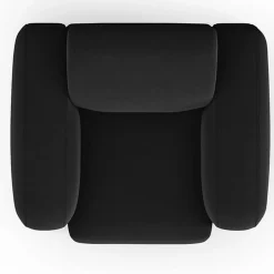 Mazzini Sofas Fauteuil Velours Jasmin noir - 105x95x72 cm