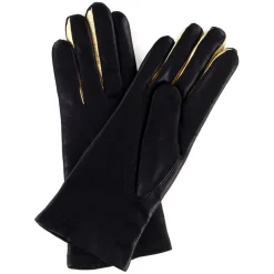 Maison Fabre Gants en Cuir d'Agneau doublure Laine Heritage Valois bleu nuit