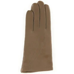 Clearance Maison Fabre Gants en Cuir d'Agneau doublure Laine Waves chameau