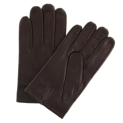 Homme Georges morand Gants en Cuir d'Agneau doublure textile marron