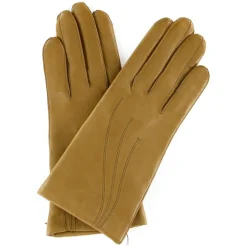 Discount Maison Fabre Gants en Cuir d'Agneau doublure Laine Waves chameau clair